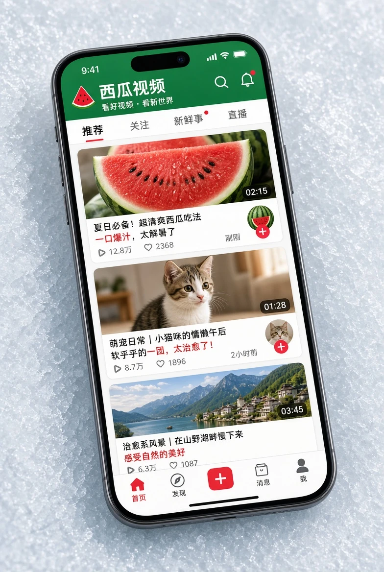 西瓜视频移动端服务示意